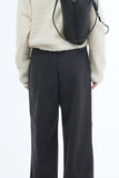 Flood pintuck brushed trousers