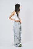 Lace string crop sleeveless top