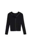 Satin cardigan hoodie