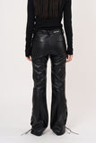Western string boot-cut leather pants