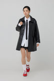 Flop over leather jacket