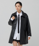 Flop over leather jacket