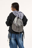 Irregular color block net pocket backpack