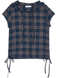 Teddy check blouse hoodie