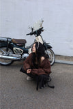 Check wool layered skirt