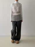[Inner Brush] Pintuck Daily Neck Polar T-shirt