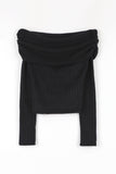 Pony angora off-shoulder knit