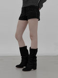 Studded Suede Micro Shorts
