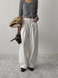954 Tencel Two-Tuck Cotton Wide Pants