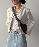 Bena Boucle No Collar Short Jacket