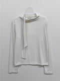 Tie Mock Neck Tee