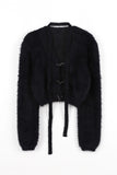 Feather chain scarf fur cardigan
