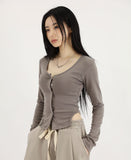 Inner brushed slim line top