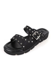 Slide eyelet sandals