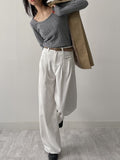 954 Tencel Two-Tuck Cotton Wide Pants