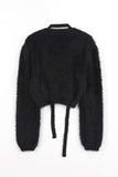 Feather chain scarf fur cardigan