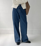 519 Deep Blue High Waist Wide Denim