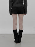 Studded Suede Micro Shorts