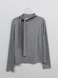 Tie Mock Neck Tee