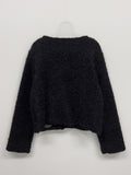 [wool56%] Boucle V-neck Hook Cardigan