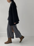 Shirred Unbalanced Long Layered One Piece