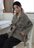 Eid high neck belted coat
