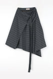 Check wool layered skirt