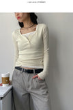 Henley Neck Ribbed Slim Fit T-Shirt