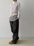 [Inner Brush] Pintuck Daily Neck Polar T-shirt