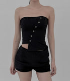 Mary Button Tube Top Bustier