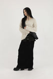 Pleated layered snap skirt