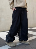 Half and Half Denim Balloon String Pants