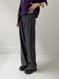 Shes Stripe Two-Tuck Wide Slacks