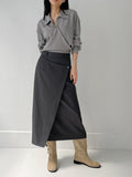 Moz Big Collar Wrap Blouse