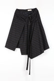 Check wool layered skirt