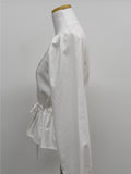 Cello V-neck shirring blouse