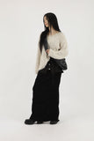Pleated layered snap skirt