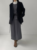Shirred Unbalanced Long Layered One Piece