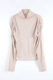 Ruched shirring half-neck top