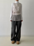 [Inner Brush] Pintuck Daily Neck Polar T-shirt