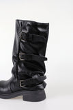 Side zipper wrinkle boots