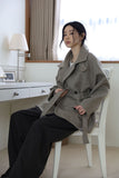 Eid high neck belted coat