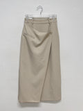 Unbalanced Wrap H-line Long Skirt