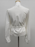 Cello V-neck shirring blouse