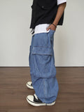 Summer Wide Cool Banding Cargo Denim