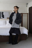 Leather Overfit Buckle Sweatshirt