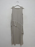 Shirred Unbalanced Long Layered One Piece