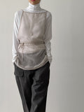 [Inner Brush] Pintuck Daily Neck Polar T-shirt
