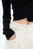 Vient Unbalanced Shirring Cardigan