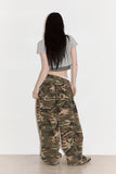 Camo ripstop side folding wide pants
